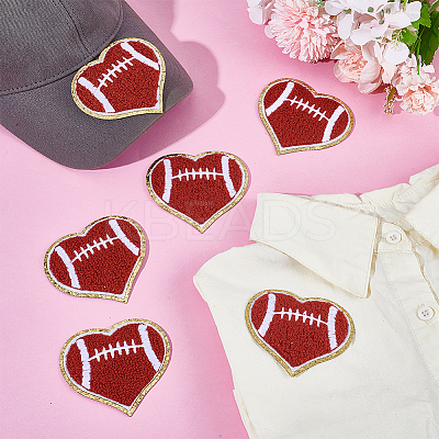 Rugby Theme Towel Embroidery Style Cloth Iron on/Sew on Patches DIY-WH20032-21B-1