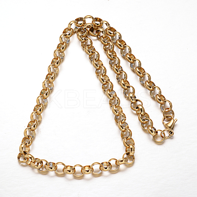 304 Stainless Steel Rolo Chain Necklaces NJEW-I068-03A-1