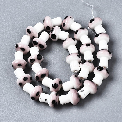 Handmade Porcelain Ceramic Beads Strands PORC-T006-05J-1
