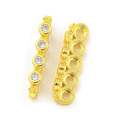 Brass Clear Cubic Zirconia Spacer Bars KK-L075-009G-1
