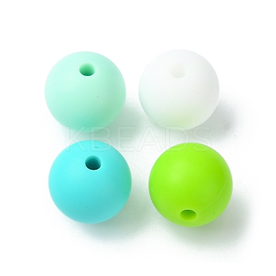 Round Food Grade Eco-Friendly Silicone Focal Beads SIL-F003-01E-1