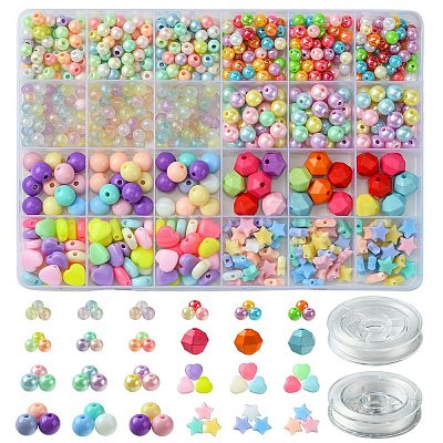 DIY Acrylic Beaded Stretch Bracelets Jewelry Kit DIY-FS0005-71-1