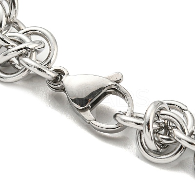 Non-Tarnish 304 Stainless Steel Byzantine Chain Bracelets BJEW-C042-05P-1