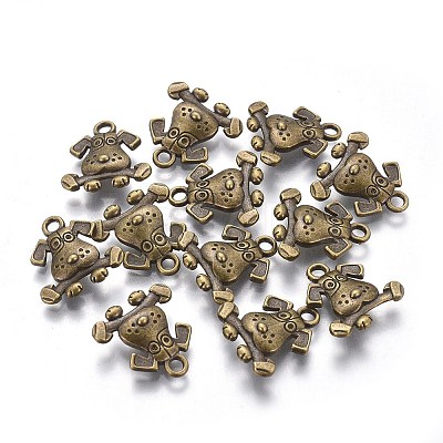 Tibetan Style Puppy Pendants X-TIBEP-R166-AB-FF-1
