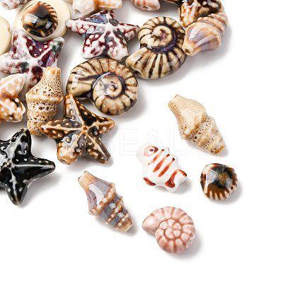 26Pcs 13 Styles Handmade Porcelain Ceramic Beads PORC-FS0001-29-1