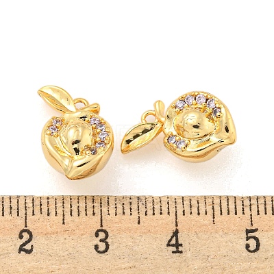 Brass Micro Pave Cubic Zirconia Pendants KK-K369-01G-05-1