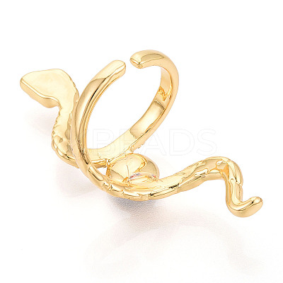 Snake Brass Micro Pave Cubic Zirconia Cup Peg Ring Settings LS-KK-N274-40G-1