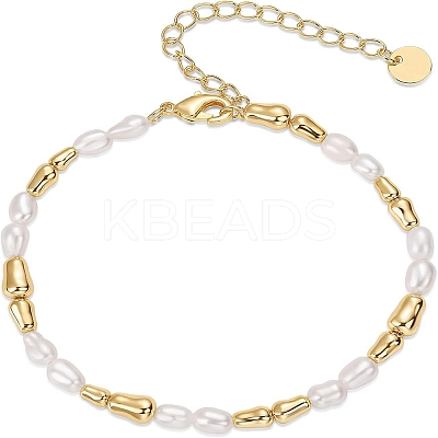 Oval Brass Beaded Bracelets for Women FS-WG887E1-01-1