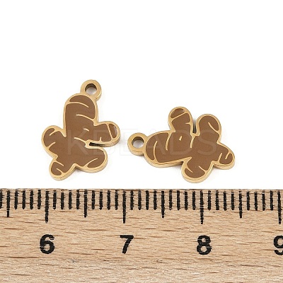 Vegetables 304 Stainless Steel Enamel Charms STAS-C137-02B-G-1