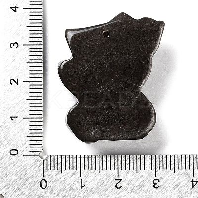 Natural Silver Sheen Obsidian Pendants G-G098-06-1