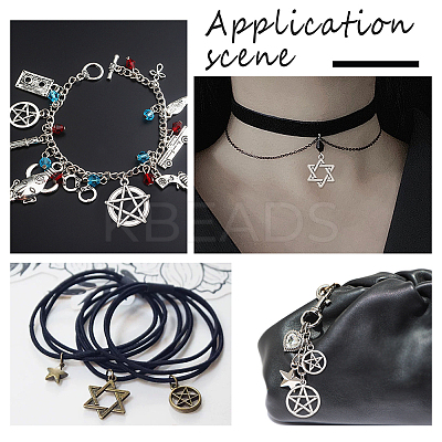 60Pcs 10 Style Tibetan Style Alloy Pendants FIND-PH0009-15-1