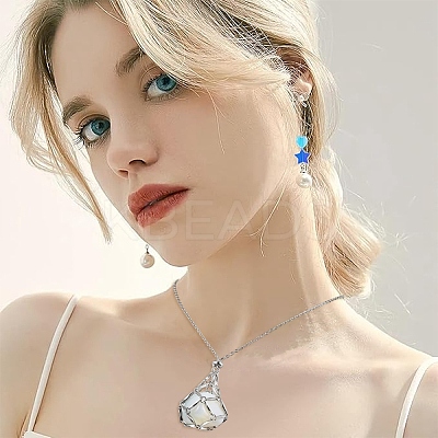 3Pcs 3 Styles 304 Stainless Steel Macrame Pouch Pendant Necklaces NJEW-YW00006-1