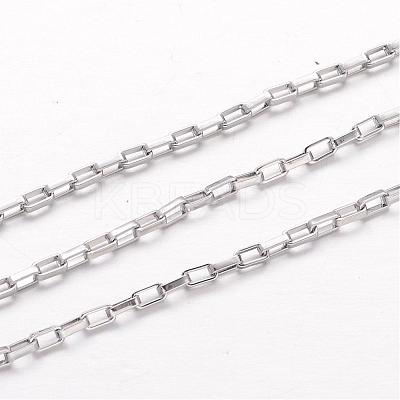Tarnish Resistant 304 Stainless Steel Box Chains CHS-K004-02P-1mm-1