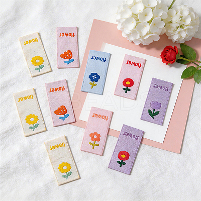 150Pcs 6 Styles Polyester Rectangle Clothing Label DIY-CY0003-86-1