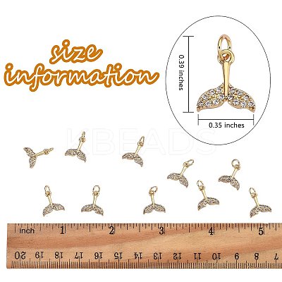 10Pcs Brass Micro Pave Cubic Zirconia Pendant ZIRC-SZ0001-60-1