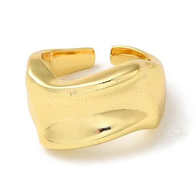 Rack Plating Brass Open Cuff Rings for Women RJEW-M162-17G-1