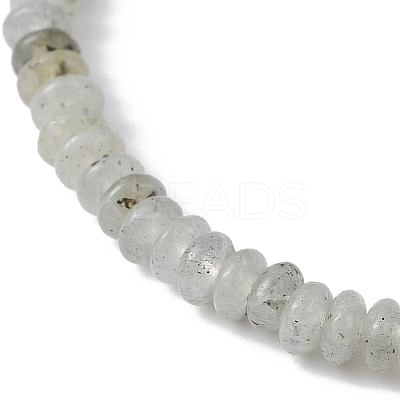 Natural White Labradorite Rondelle Beaded Stretch Bracelets BJEW-JB09980-04-1