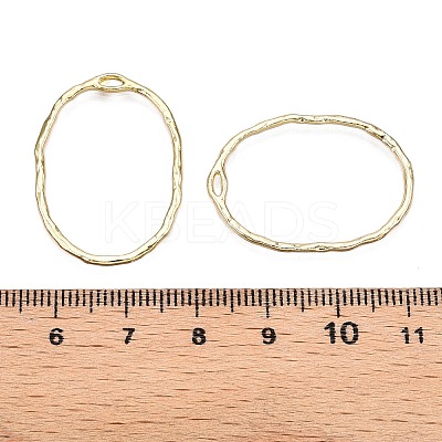 Oval Rack Plating Alloy Pendants PALLOY-T090-01G-B-NR-1