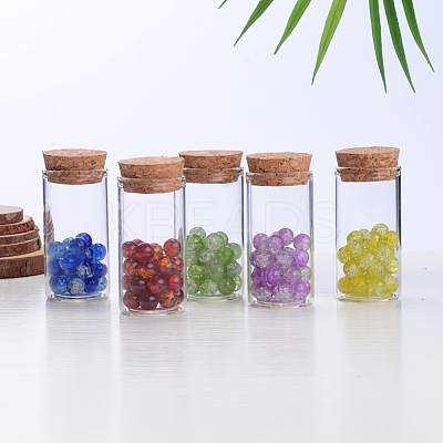 Empty Small Glass Cork Bottles AJEW-WH0035-03-3x6cm-1