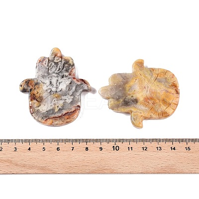 Natural Crazy Agate Hamsa Hand with Eye Figurines DJEW-N003-04F-1