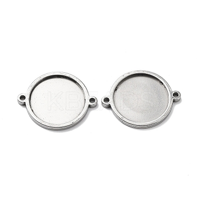 Non-Tarnish 201 Stainless Steel Cabochon Connector Settings X-STAS-E197-01P-1