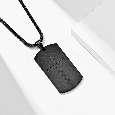 304 Stainless Steel Military Tag Necklaces KD7278-3-1