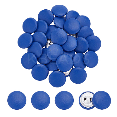 30Pcs 1-Hole PU Leather Shank Buttons BUTT-NB0001-92B-1