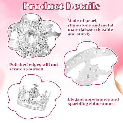 4Pcs 4 Styles Crown Zinc Alloy Cake Decoration AJEW-CP0008-84S-1