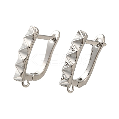 Rack Plating Brass Hoop Earring Findings EJEW-H143-03P-1