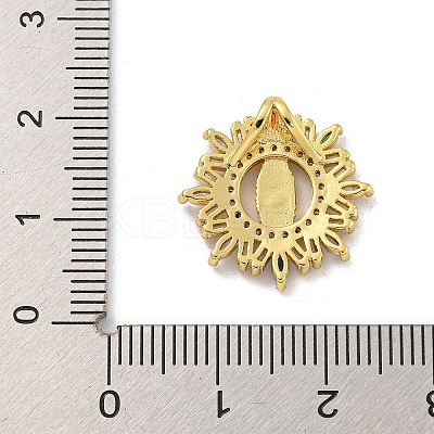 Virgin Mary Theme Rack Plating Brass Micro Pave Cubic Zirconia Pendants KK-G513-33G-1