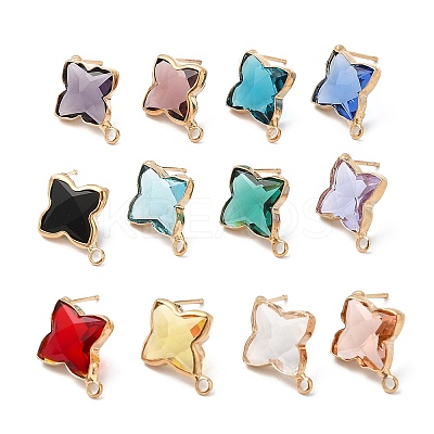 Brass Stud Earring Findings KK-Q777-29LG-1