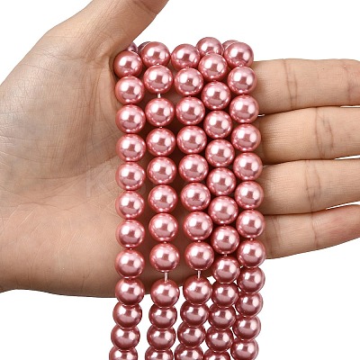Eco-Friendly Dyed Glass Pearl Round Beads Strands HY-A002-10mm-RB109-1