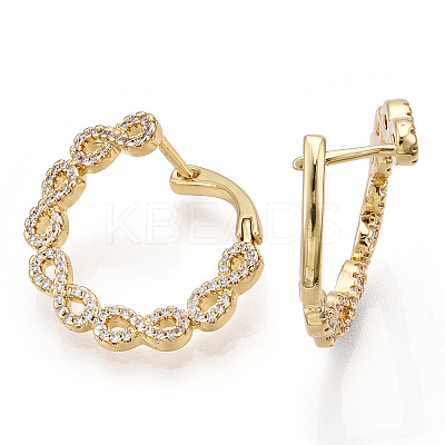 Infinity Clear Cubic Zirconia Hoop Earrings EJEW-M216-11A-1