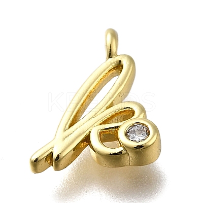 Brass Micro Pave Cubic Zirconia Pendants KK-B132-12G-K-1