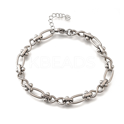 304 Stainless Steel Oval & Infinity Link Chain Bracelets for Women BJEW-K226-14A-P-1