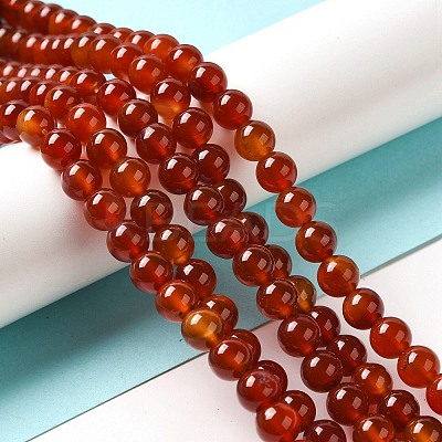 Natural Carnelian Beads Strands X-G-G390-8mm-03-1