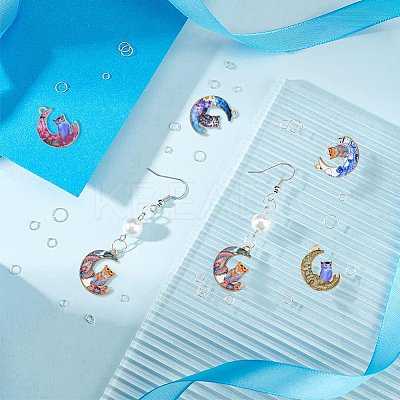 54Pcs 9 Styles Alloy Printed Pendants FIND-DC0003-77-1