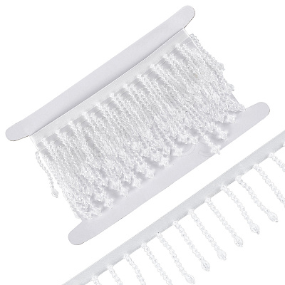 2.5 Yards Acrylic Beads Fringe Tassel Lace Trim Ribbon OCOR-HY0002-36-1
