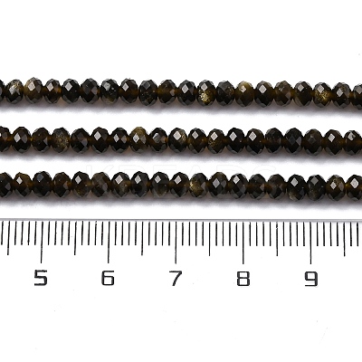 Natural Golden Sheen Obsidian Beads Strands G-G139-B24-01-1