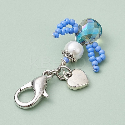 Angel Glass Seed Beads Pendant Decorations HJEW-MZ00109-05-1