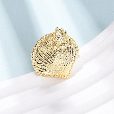 Ocean Brass Cuff Open Rings RJEW-Z129-01G-01-1