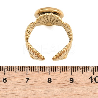 Shell Shape 304 Stainless Steel Cuff Ring Components SA-CBA098D-03G-C-1