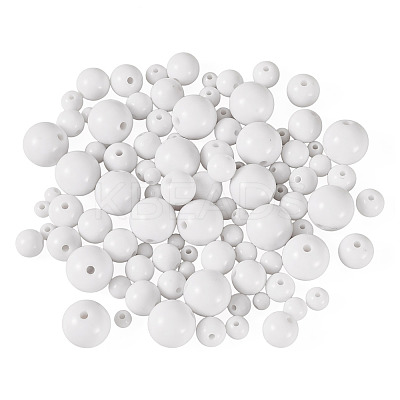 100Pcs 5 Styles Opaque Acrylic Beads MACR-TADJ0001-12H-1