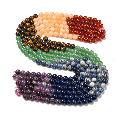 Chakra Natural Mixed Gemstone Beads Strands G-NH0002-E01-03-1-1