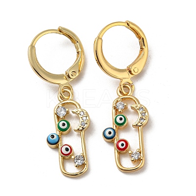 Real 18K Gold Plated Brass Dangle Leverback Earrings EJEW-A033-23G-01-1