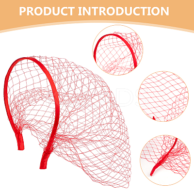2Pcs Polyester Mesh Veil Hair Bands MRMJ-BC0003-49-1