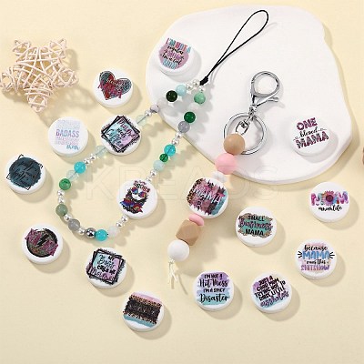 16Pcs 16 Styles Food Grade Eco-Friendly Silicone Focal Beads SIL-SZ0002-62-1