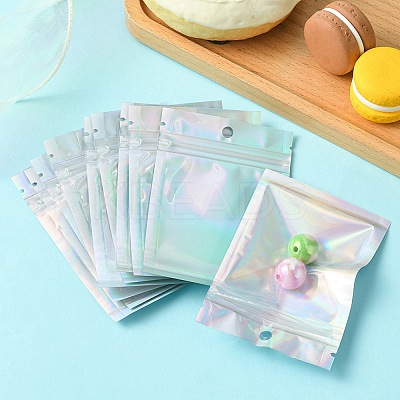 Rectangle Zip Top Plastic Glitter Holographic Bags OPP-YW0001-03A-1