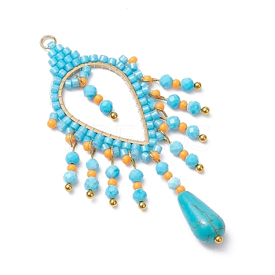 Bohemian Synthetic Turquoise Bigs Pendants PALLOY-MZ00418-1