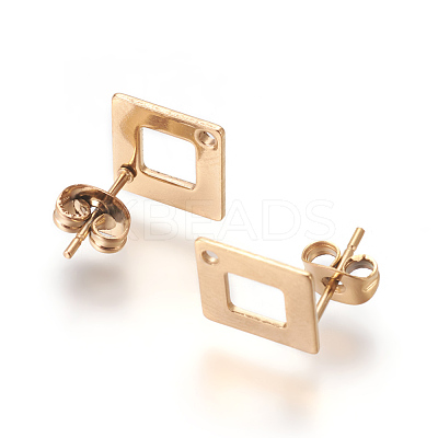 Ion Plating(IP) 304 Stainless Steel Stud Earring Findings for Dangle Charms X-STAS-L216-06A-G-1